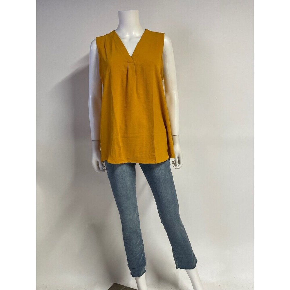Entro Mustard Sleeveless V-neck Top